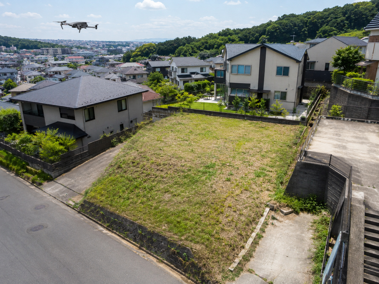高低差の空撮イメージ